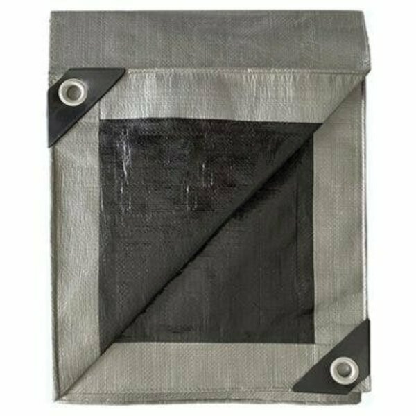 Itm Co. Ltd 12 ft x 16 ft Tarp, Silver/Black HD-GT-SB-1216